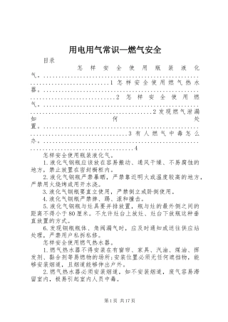 2024年用电用气常识燃气安全
