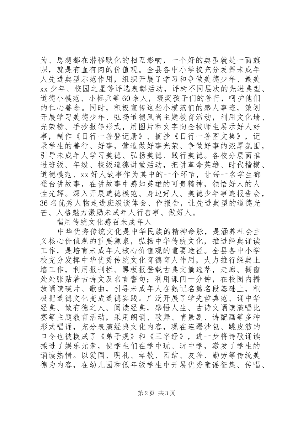 2024年未成年人社会主义核心价值观培育情况汇报_第2页