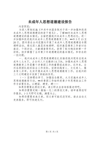 2024年未成年人思想道德建设报告