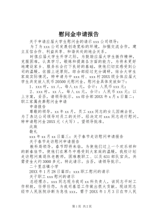 2024年慰问金申请报告