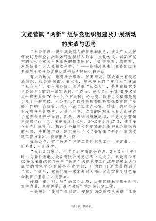 2024年文登营镇两新组织党组织组建及开展活动的实践与思考