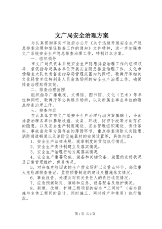 2024年文广局安全治理方案