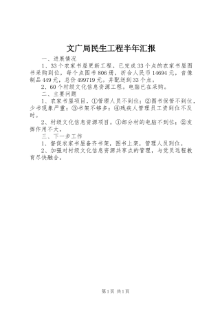 2024年文广局民生工程半年汇报