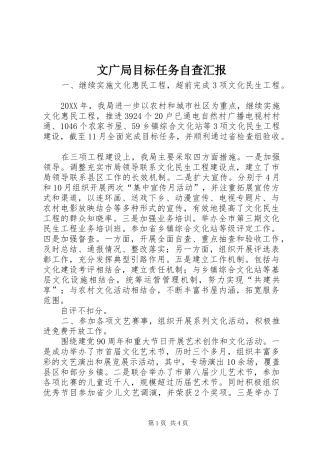 2024年文广局目标任务自查汇报