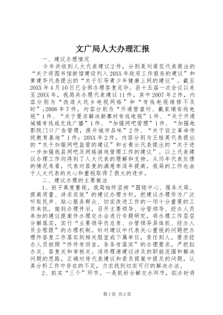 2024年文广局人大办理汇报