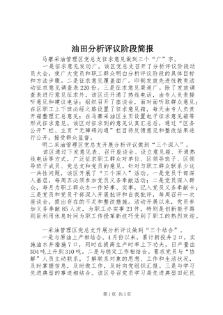 2024年油田分析评议阶段简报