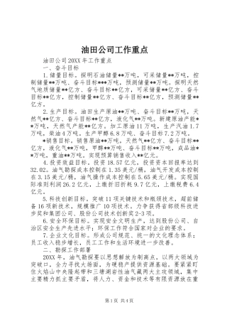 2024年油田公司工作重点