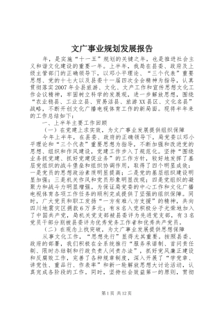 2024年文广事业规划发展报告