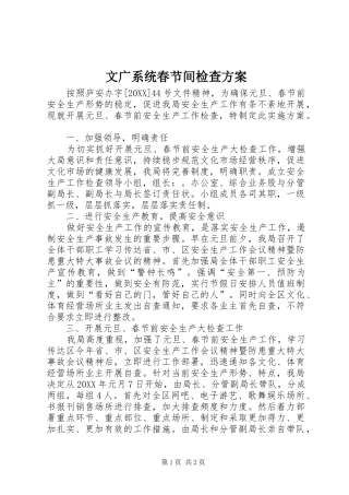 2024年文广系统春节间检查方案