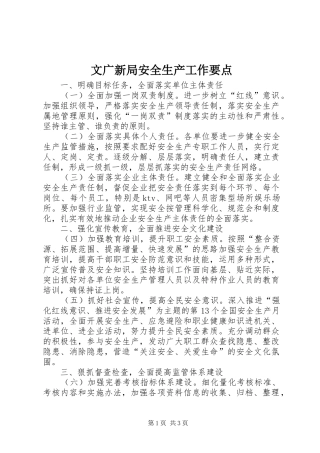 2024年文广新局安全生产工作要点