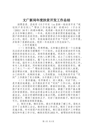 2024年文广新局年度扶贫开发工作总结