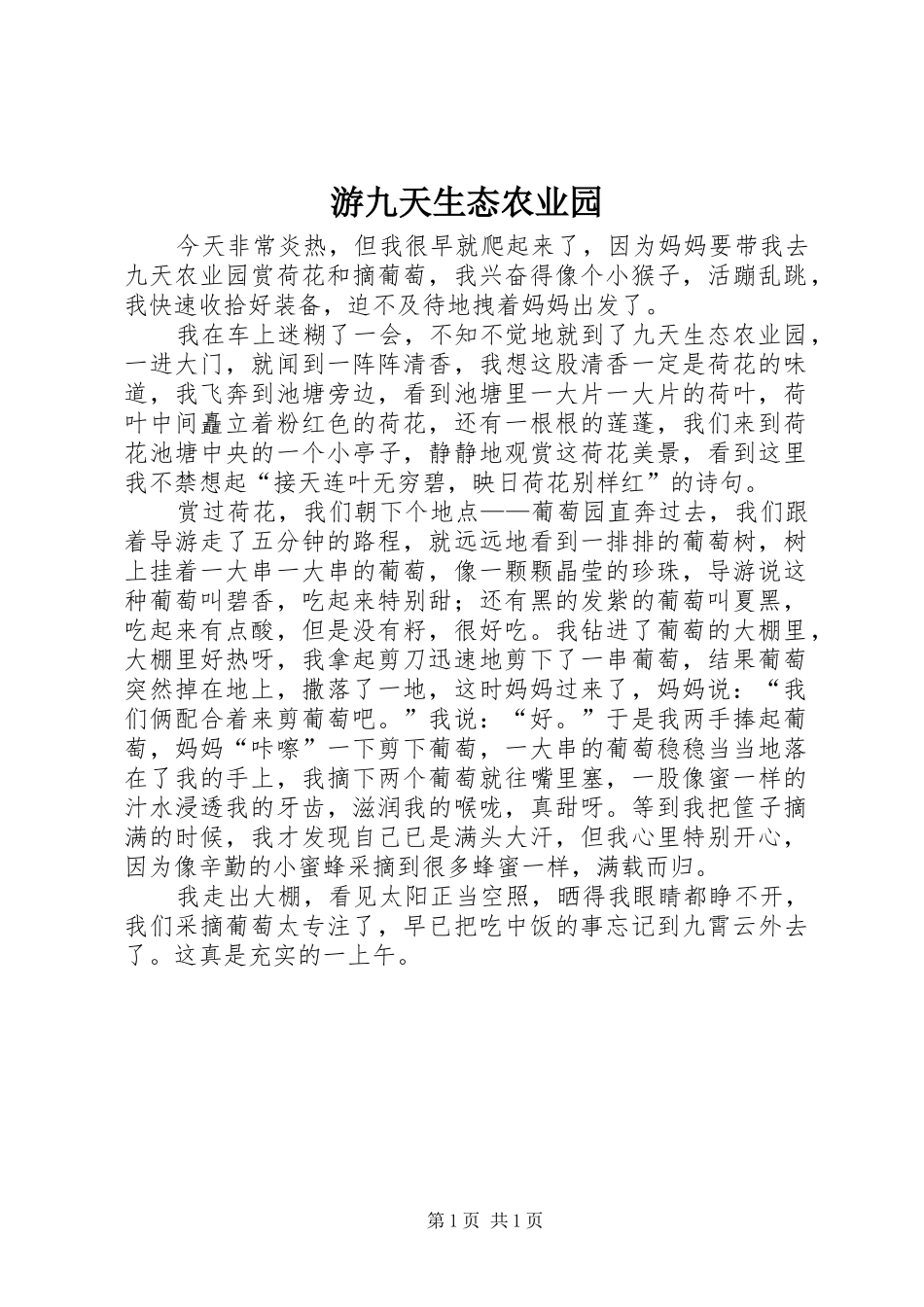 2024年游九天生态农业园_第1页