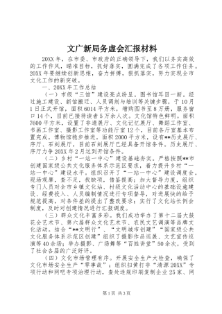 2024年文广新局务虚会汇报材料