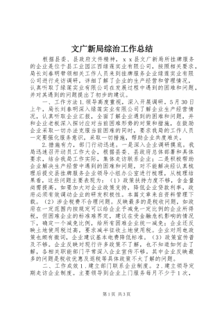 2024年文广新局综治工作总结