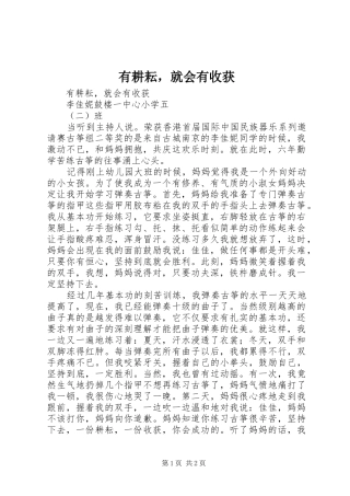 2024年有耕耘，就会有收获