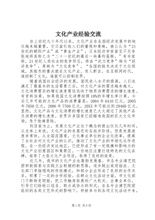 2024年文化产业经验交流