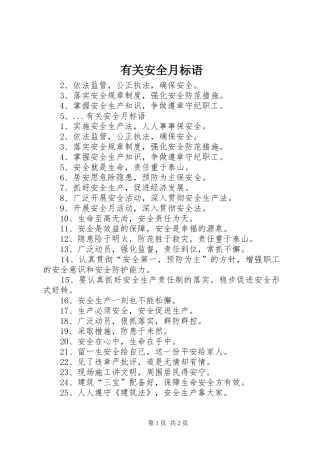 2024年有关安全月标语