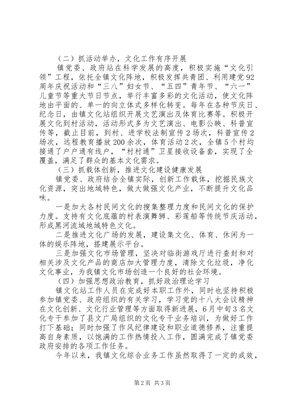 2024年文化服务站年终工作总结_第2页