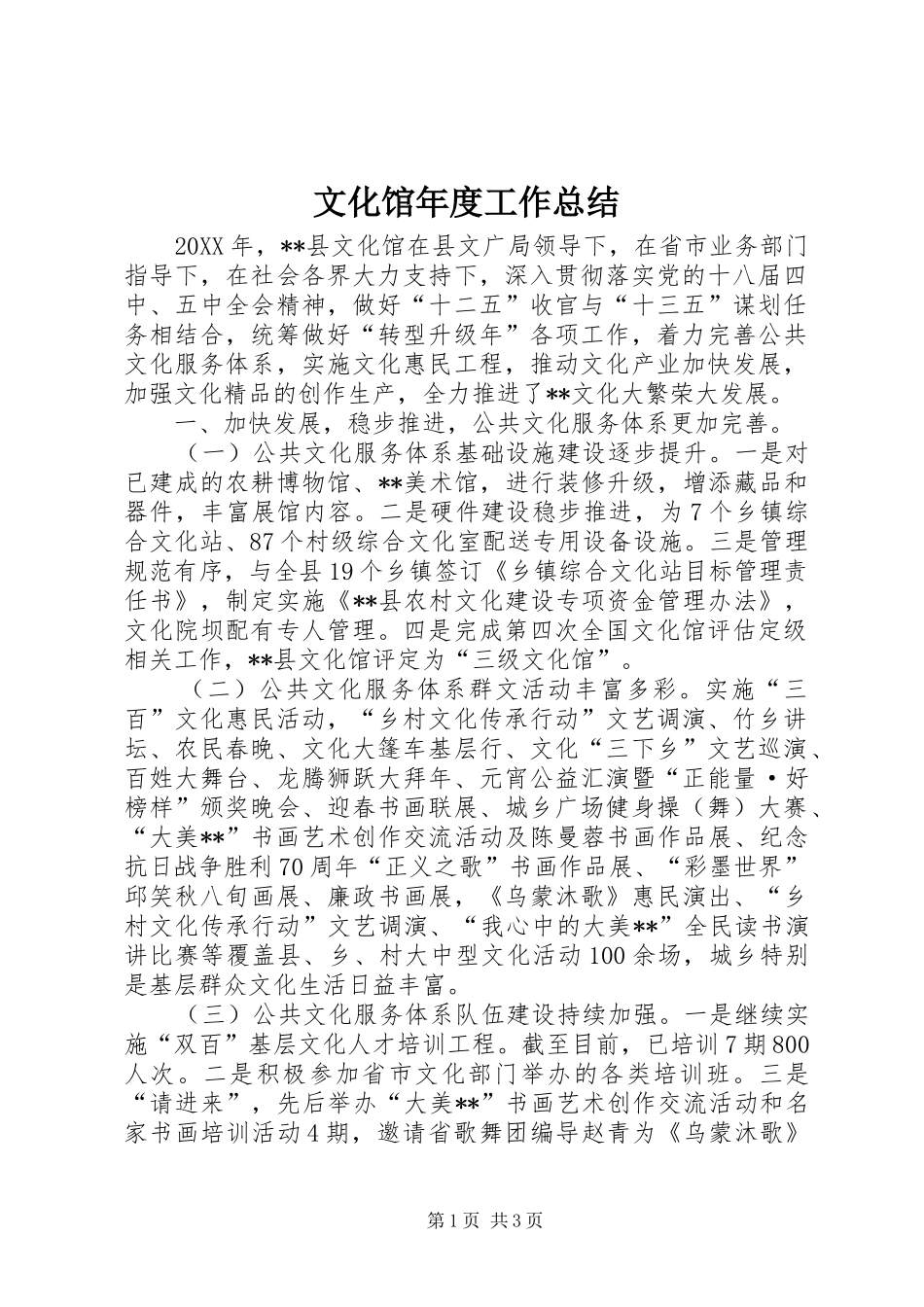 2024年文化馆年度工作总结_第1页