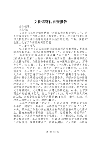 2024年文化馆评估自查报告