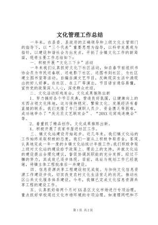 2024年文化管理工作总结