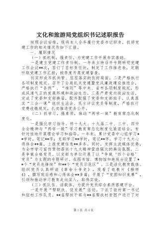 2024年文化和旅游局党组织书记述职报告