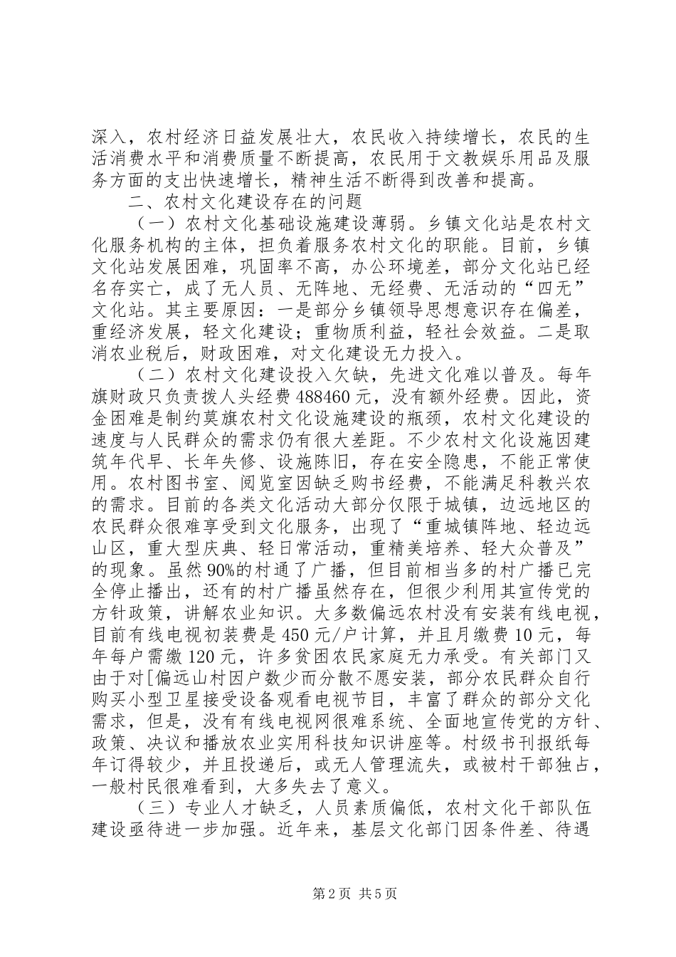 2024年文化建设存在的问题及对策建议_第2页