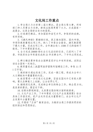 2024年文化局工作重点