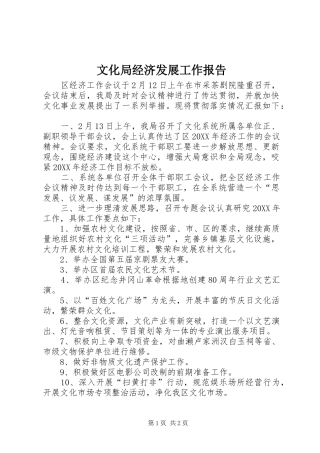 2024年文化局经济发展工作报告