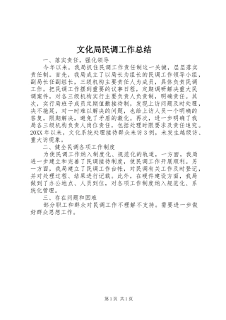2024年文化局民调工作总结