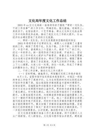 2024年文化局年度文化工作总结