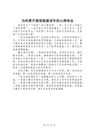 2024年为何要开展效能建设年的心得体会