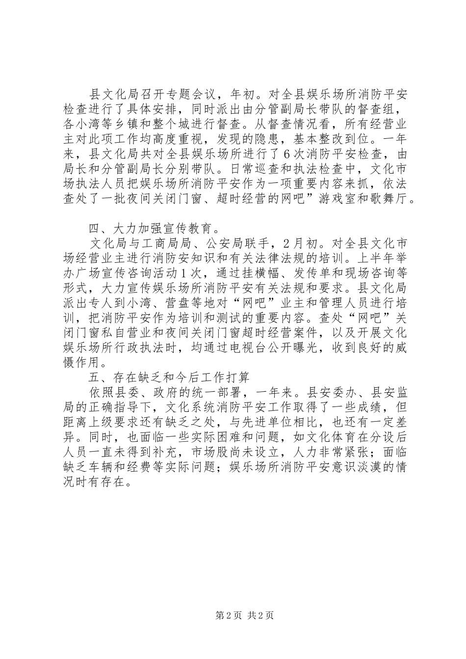 2024年文化局消防整治工作总结_第2页
