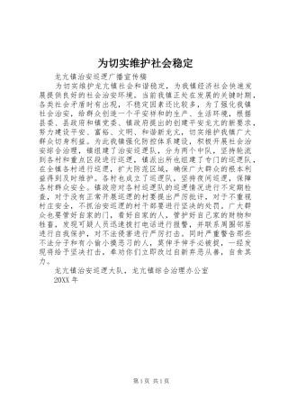 2024年为切实维护社会稳定