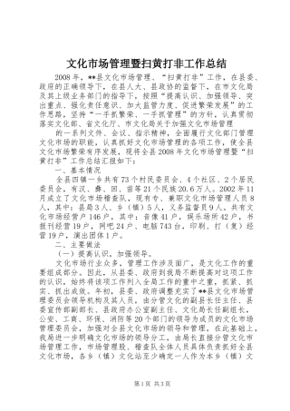 2024年文化市场管理暨扫黄打非工作总结