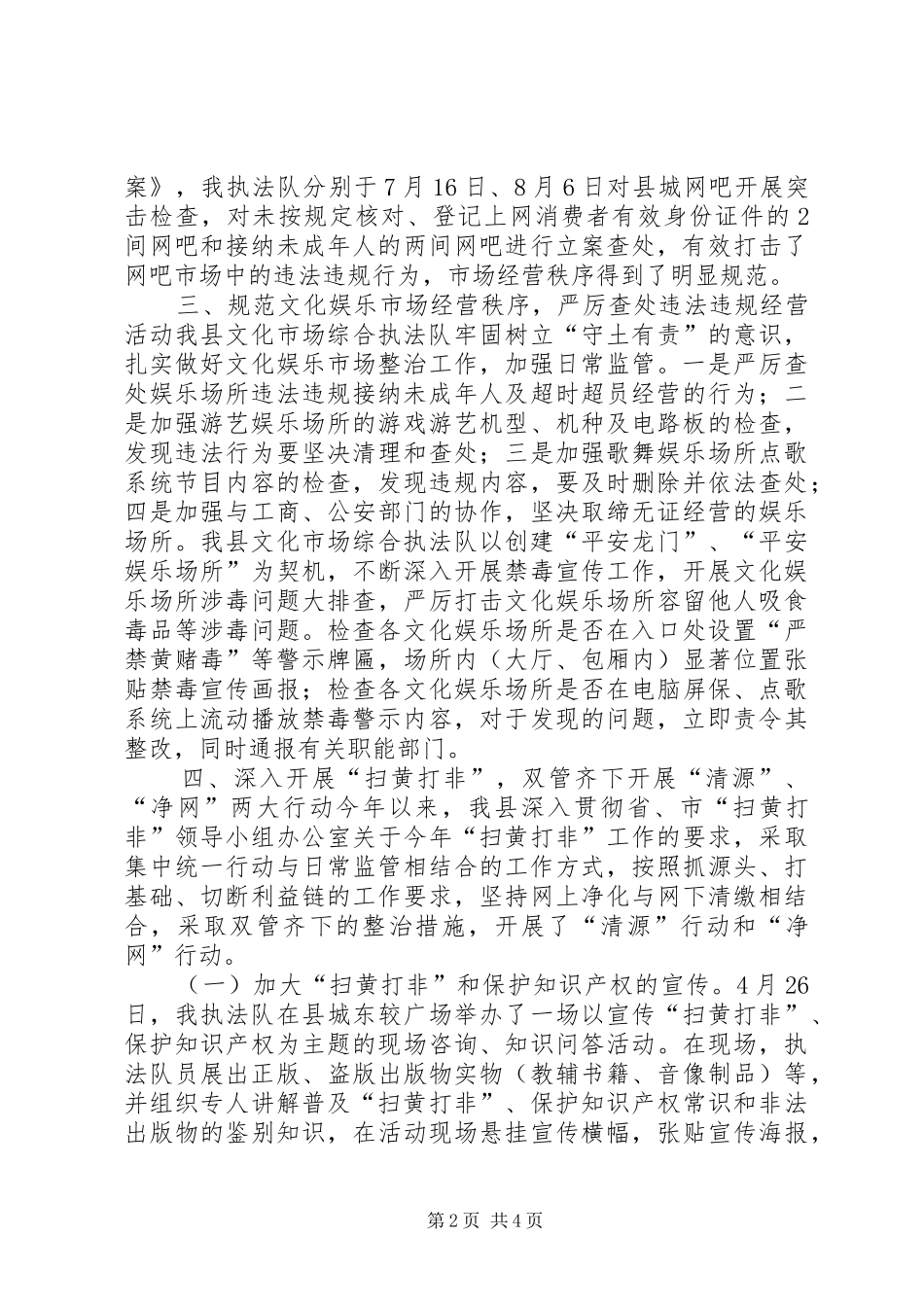 2024年文化市场年度执法工作总结_第2页