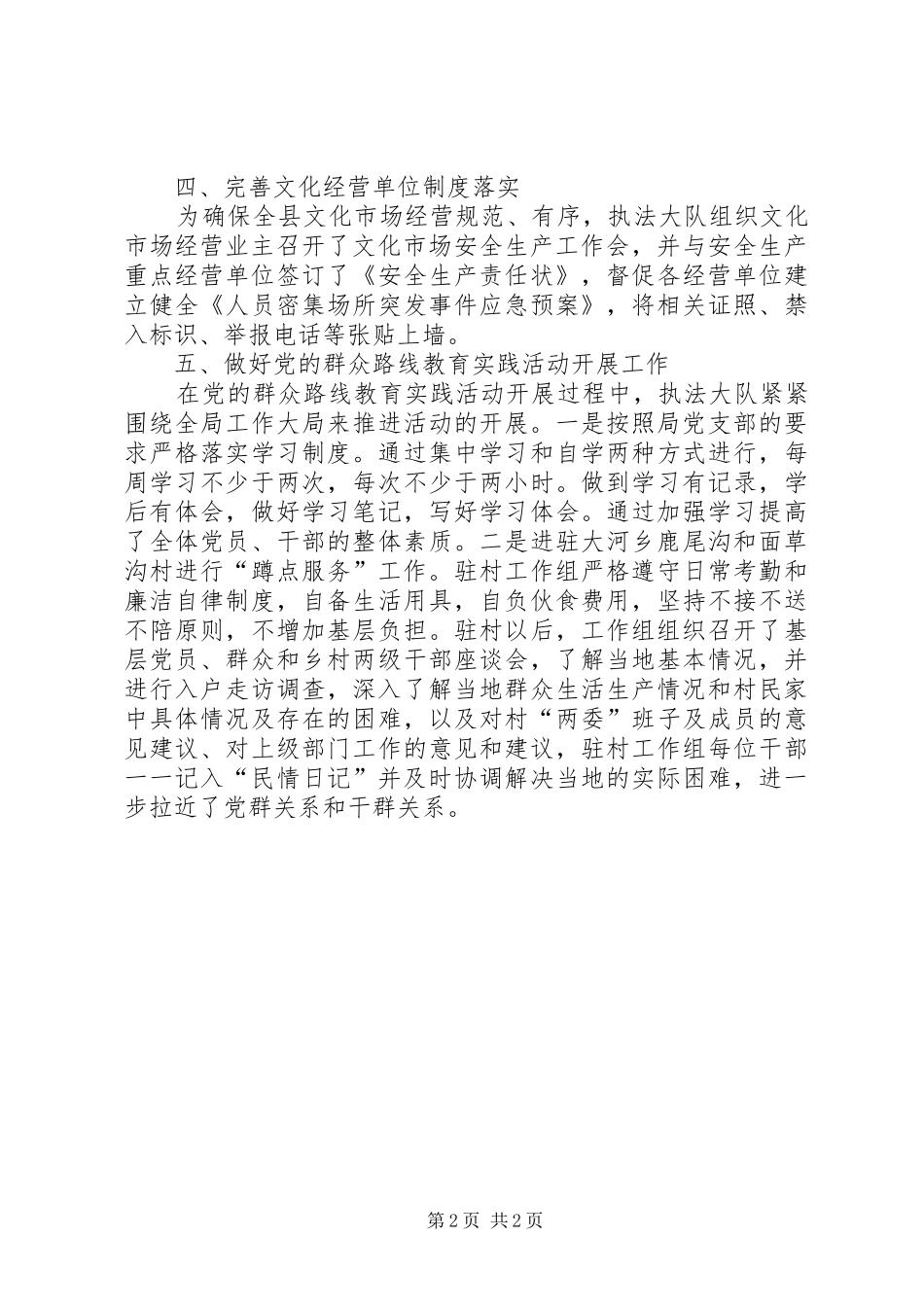 2024年文化市场行政执法工作总结_第2页