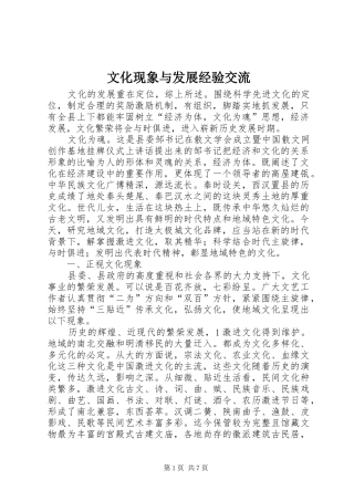 2024年文化现象与发展经验交流