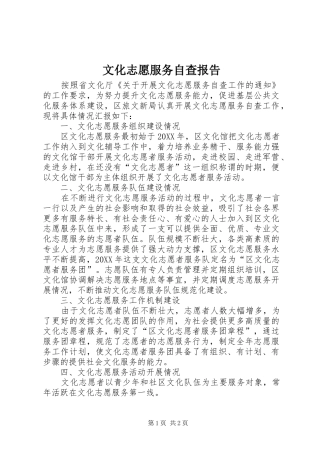 2024年文化志愿服务自查报告