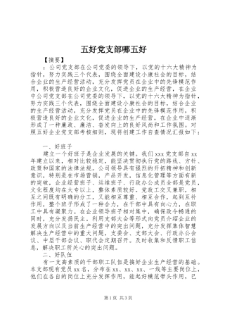2024年五好党支部哪五好
