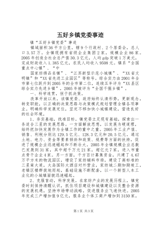 2024年五好乡镇党委事迹