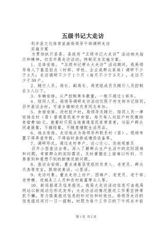 2024年五级书记大走访