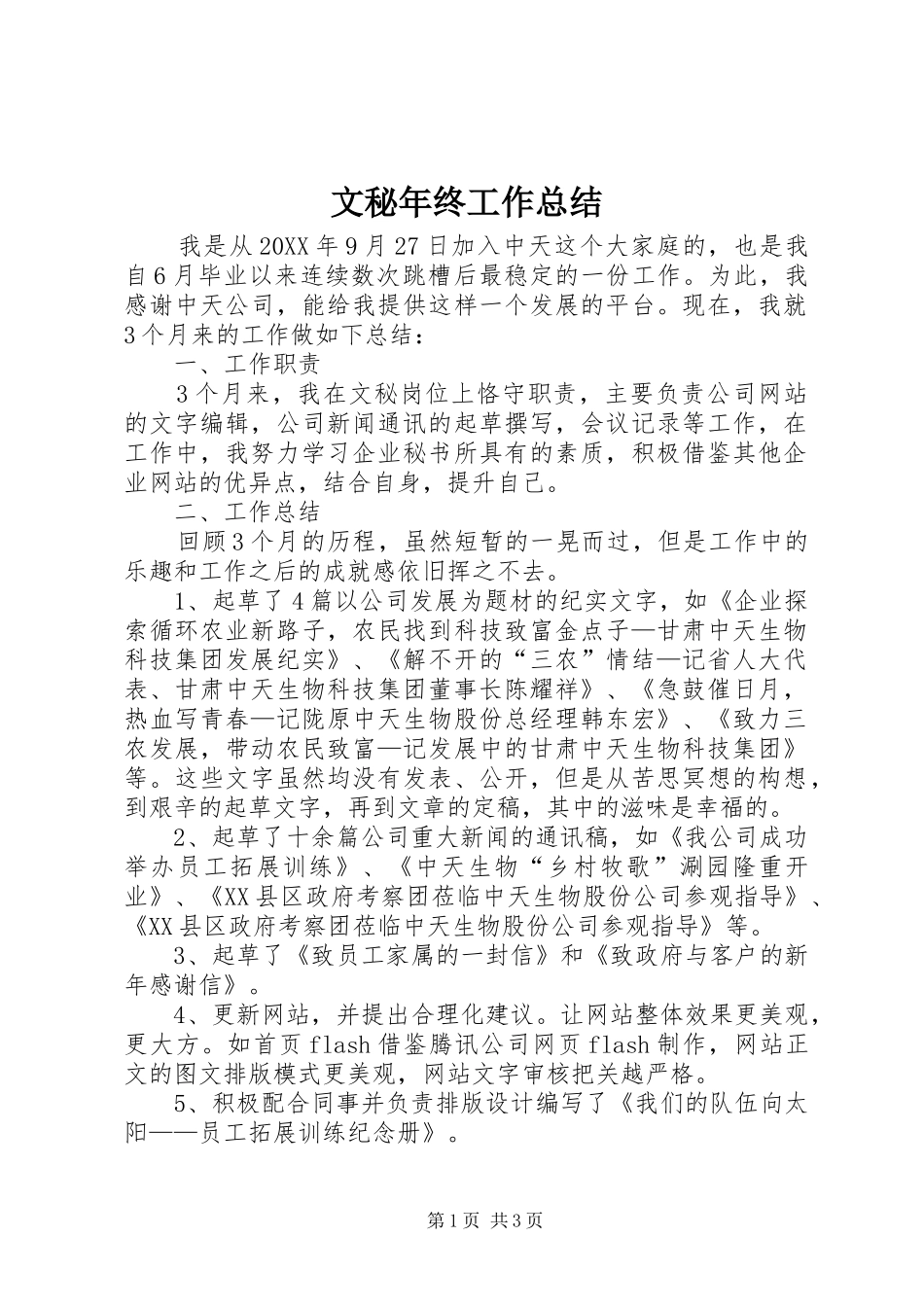 2024年文秘年终工作总结_第1页