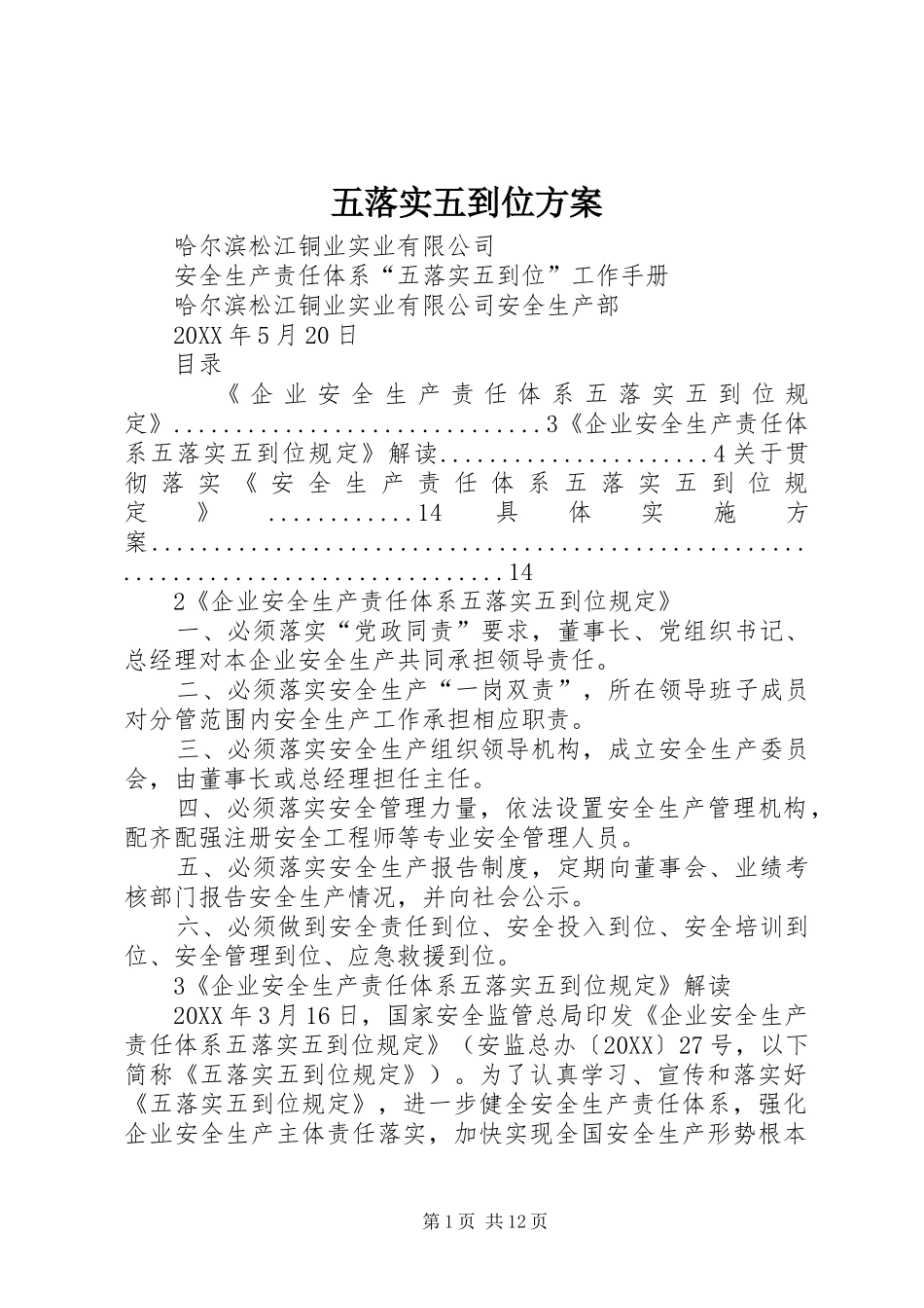 2024年五落实五到位方案_第1页