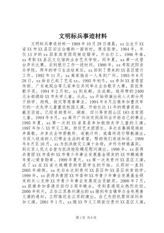 2024年文明标兵事迹材料