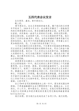 2024年五四代表会议讲话