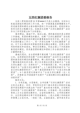 2024年五四红旗团委报告