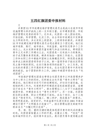 2024年五四红旗团委申报材料