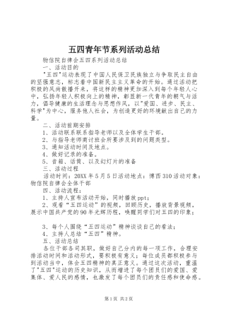 2024年五四青年节系列活动总结