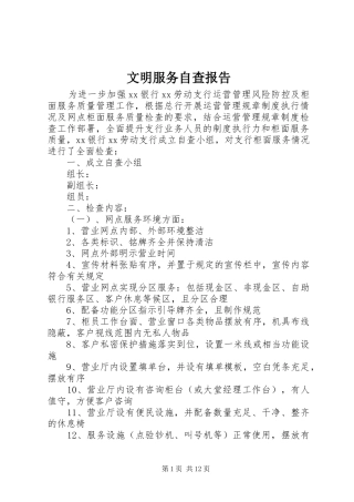 2024年文明服务自查报告